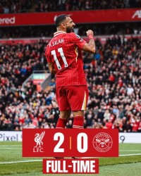 开云-【英超】利物浦2比0布伦特福德，迪亚斯百场传射